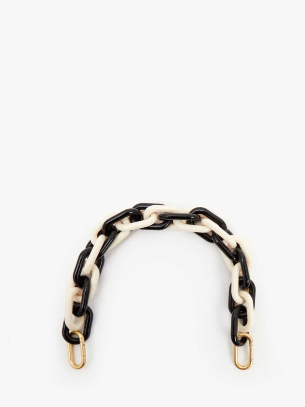 Clare V. Shortie Strap in Black/Cream Resin
